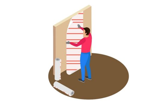 Peel and Stick Wallpaper installation in Bathroom