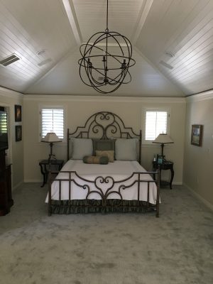 Wall-to-wall carpet installation bedroom