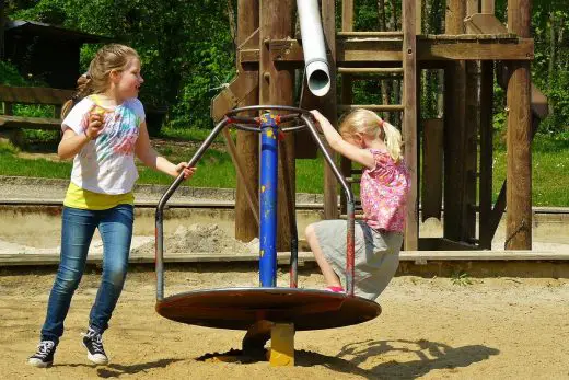 Children playing different ways outdoors