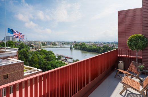 Artisi Hammersmith & Fulham Civic Campus apartment balcony and River Thames