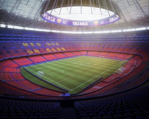Camp Nou FC Stadium Barcelona Northeastern Spain