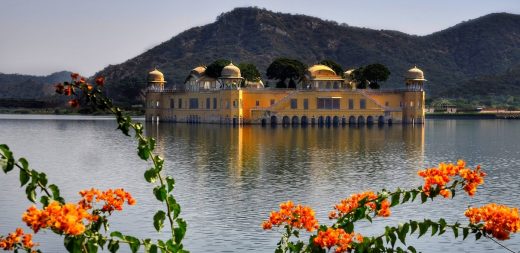 Rajasthan palace building on the water