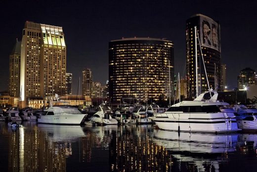 San Diego, California skyline boats