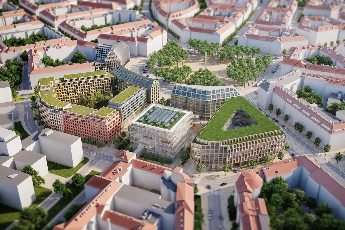 Prague Victory Square Design Competition winner aerial