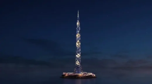 The Lakhta Center II, St Petersburg skyscraper at night