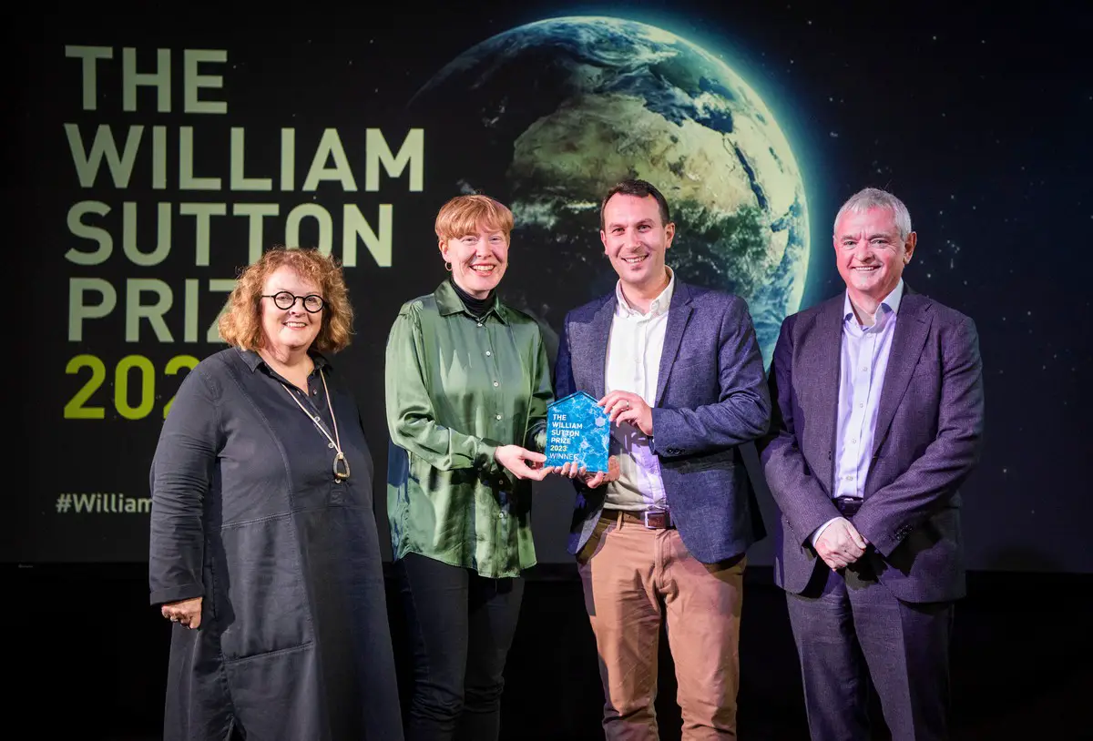 Building with Nature team receiving their William Sutton Prize trophy