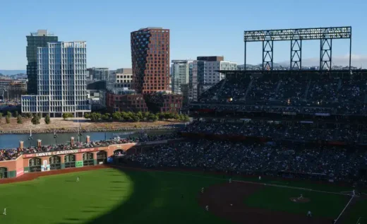 The Canyon tower building, San Francisco baseball field