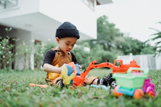 home lawn child grass playing