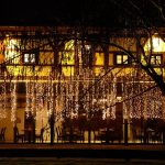 House outdoor lighting atmosphere at night
