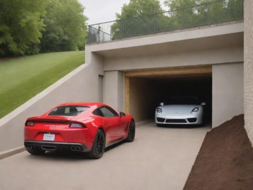 House subterranean garage construction sports cars