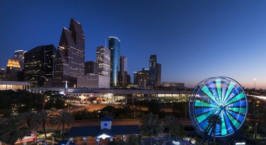 Houston, Texas buildings night, USA