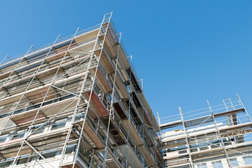 Scaffold on a old house for renovation