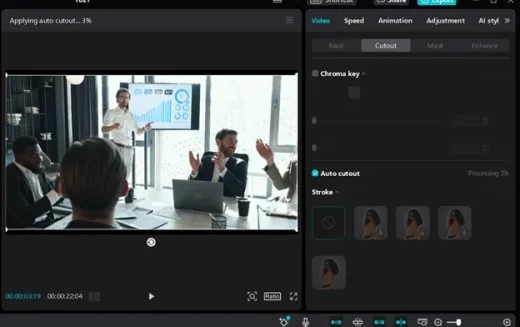 Presentations with AI video background remover