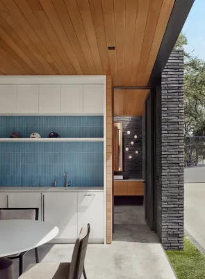 Sunken Tennis Pavilion interior design TX