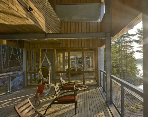 Bridge House Nova Scotia home terrace furniture deck