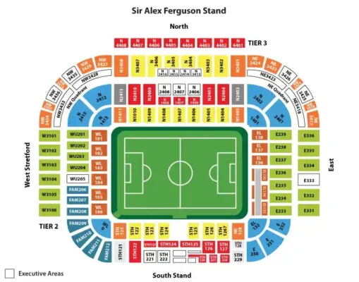 Old Trafford Stadium seating plan