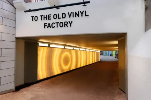 Backlit HIMACS clads the Sounds of Hayes underpass