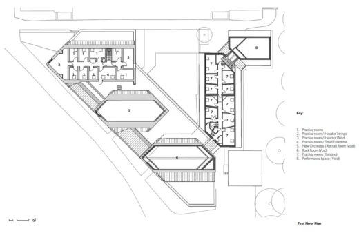 Godalming education building design Surrey - first floor plan