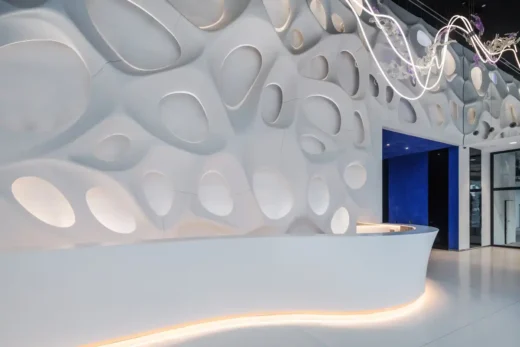 Bionic Wall project by Eva Jiřičná with HIMACS