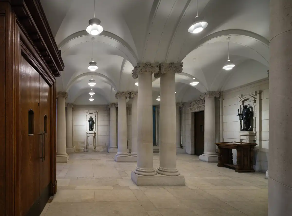 Eton School Hall building interior, England