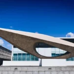 Modern museum building blue sky