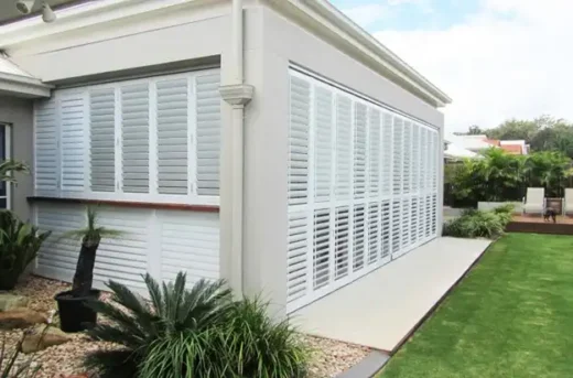Outdoor aluminium plantation shutters for home