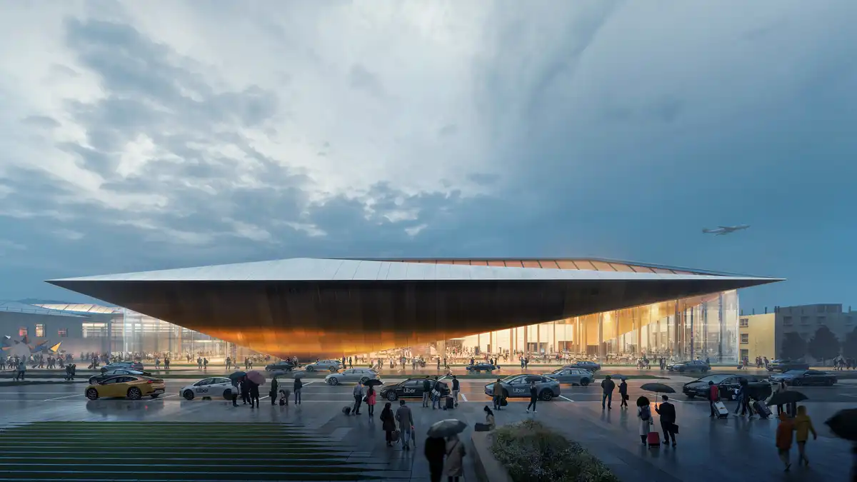 Airport arrivals terminal Vilnius Lithuania