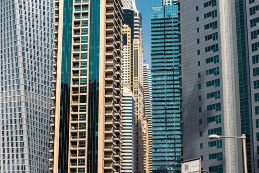 Dubai property city high-rise blocks