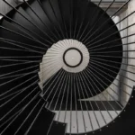 Israeli property black spiral staircase design