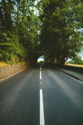 Road surface markings, thermoplastic line marks