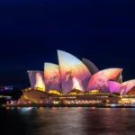 Sydney Opera House night lighting Australia