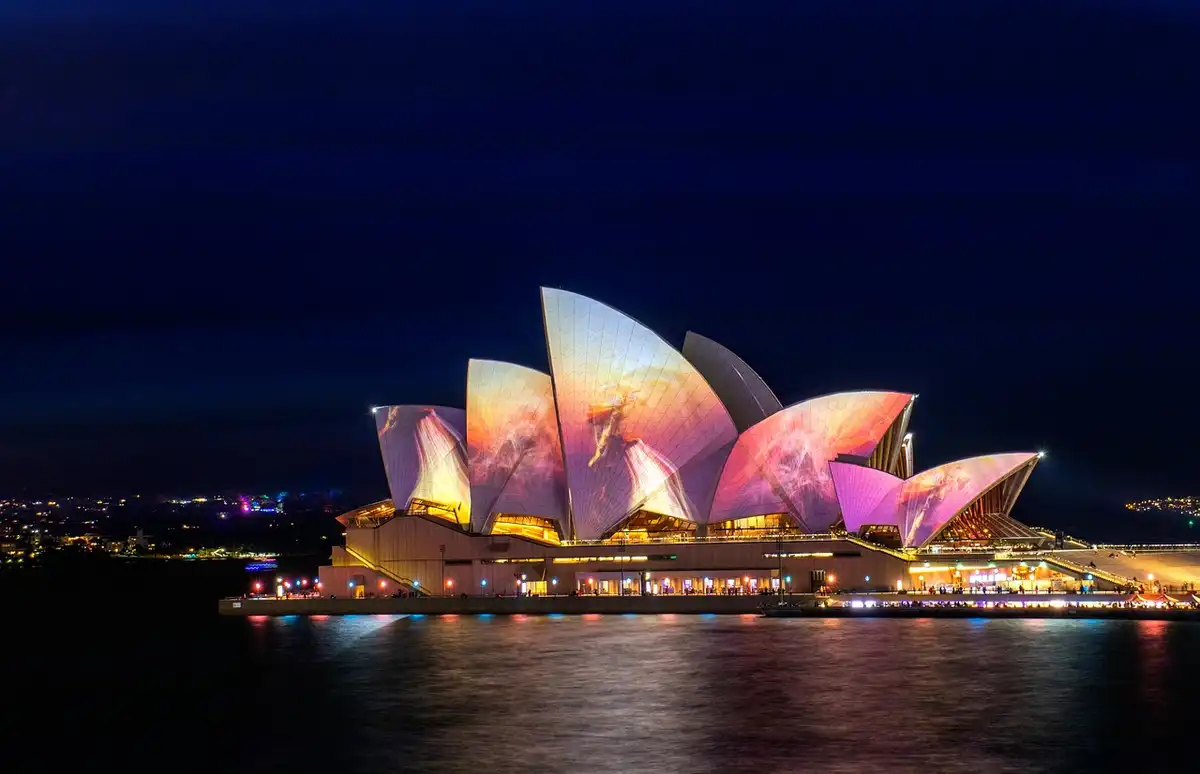 Sydney Opera House night lighting Australia