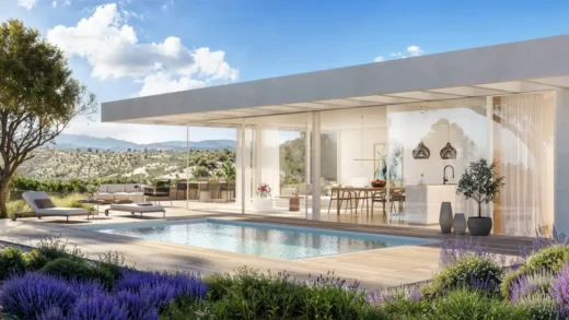 3D exterior rendering of commercial villas in Algarve, Portugal, crafted by RNDR