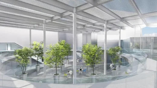 Rendering of the Cultural Forest on the rooftop of Taichung Green Museumbrary