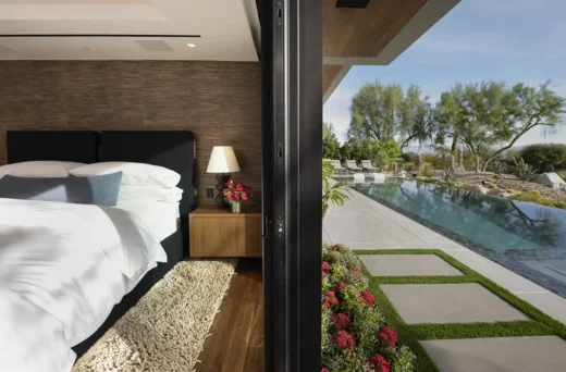 Palm Desert luxury home bedroom interior design in California, USA