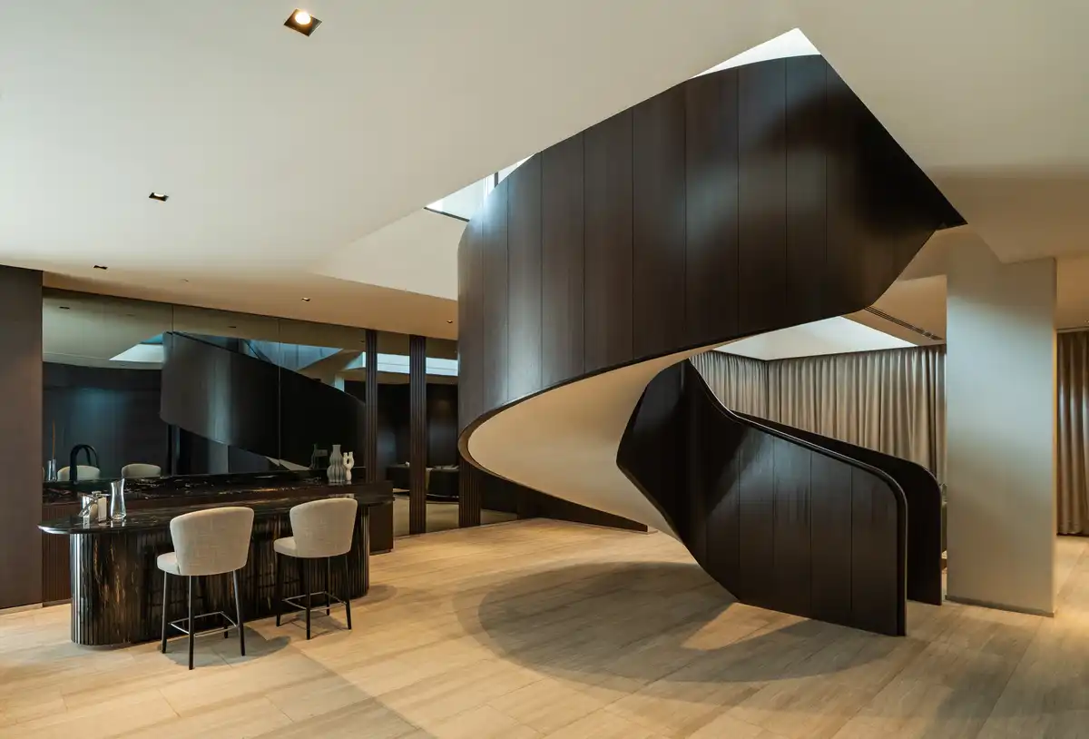 Jayamahal luxury condominium, Bangalore spiral stair