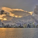 Miami buildings USA - bad weather storm