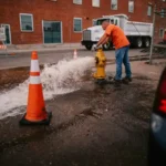 Sewer work water hydrant street worker