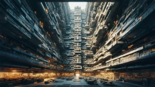 Scifi architectural design space city