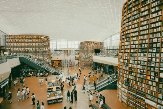 Library architecture design interior books