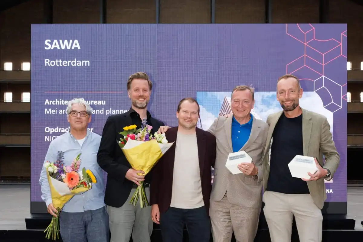 SAWA wooden building Rotterdam timber tower winning team