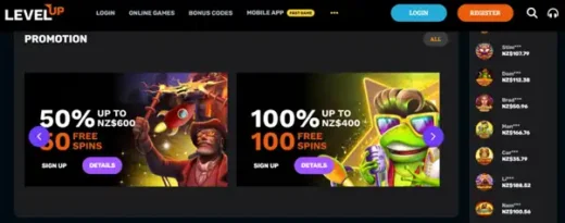 Level Up Casino New Zealand gaming