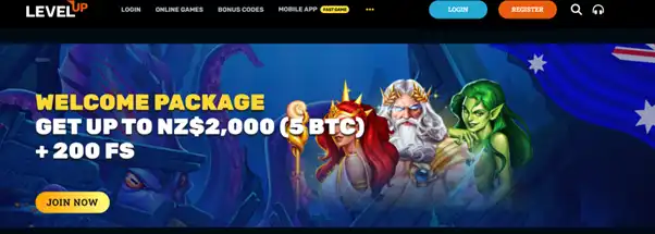 Level Up Casino Interface and Game Lobby Overview