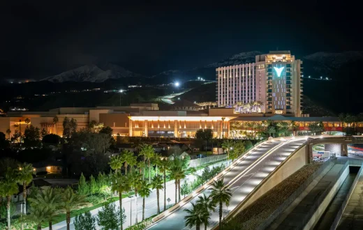 casino resort building at night