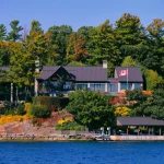 Canada house on lake flag