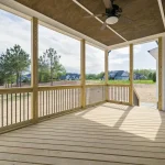 Wide plank composite decking modern backyard design