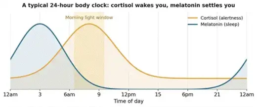 24-hour body clock graph