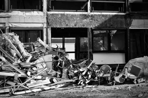 Construction waste building project site rubbish