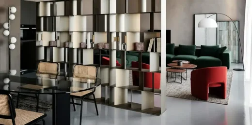 Dividing open plan interiors with furniture guide