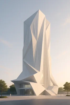 Foldism modern tower building design